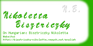 nikoletta bisztriczky business card